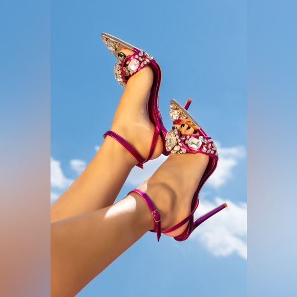Shoes - AZALEA WANG KEEP IT SWEET STILETTO SANDAL IN FUCHSIA